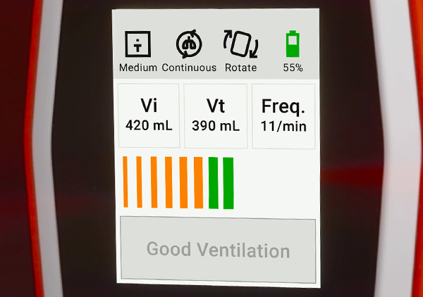 Adequate volume during CPR - high performance ventilation - ventilation feedback device - EOlife by Archeon Medical